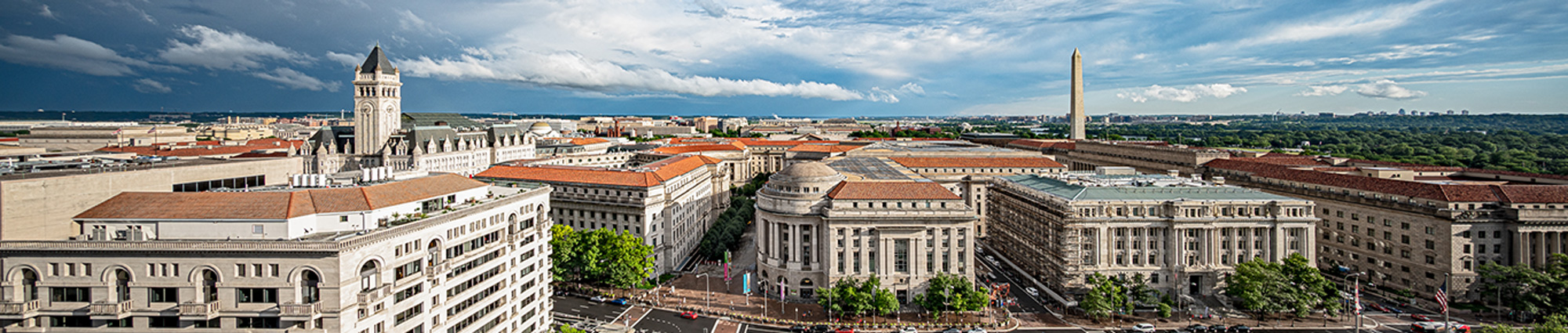 Rooftop view of Freedom Plaza in Washington D.C.