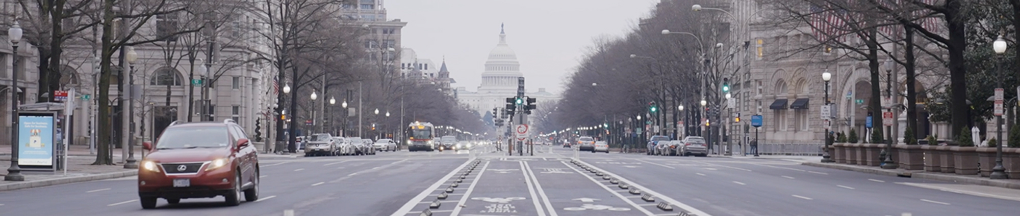 Street view of the Capitol building in D.C.