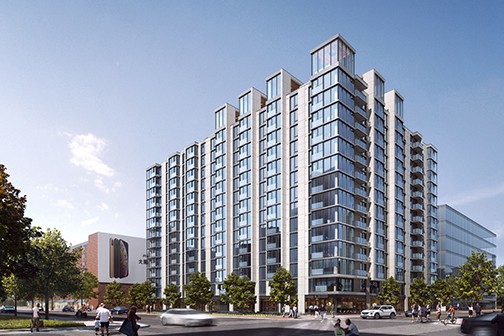 Modern 300k apartment building with decorative white facades