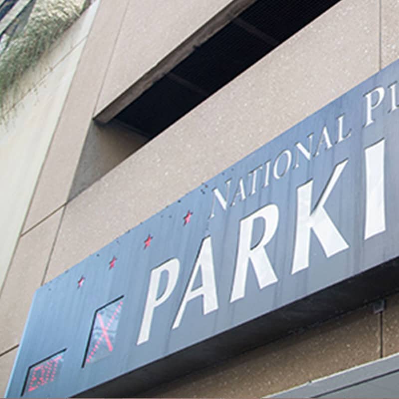 Parking sign for the National Theater